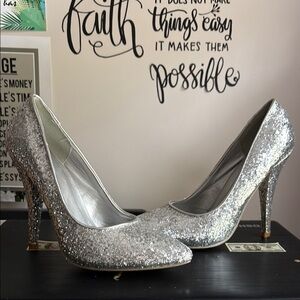 Frederick's of Hollywood Silver Stiletto Heels